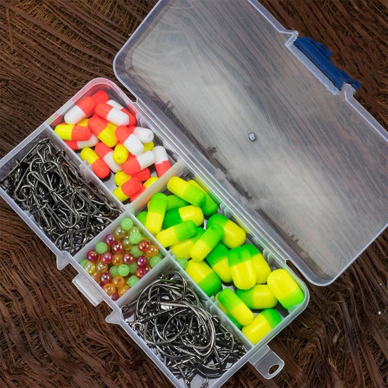 Professional Fishing Accessories Set Durability Metal Hook Floats Swivels Portables Case Included