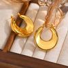 Stainless Steel C-shaped Chunky Hoop Earrings for Women Girls 18k Gold Plated Exquisite Popular Earring Daily Jewelry Gifts