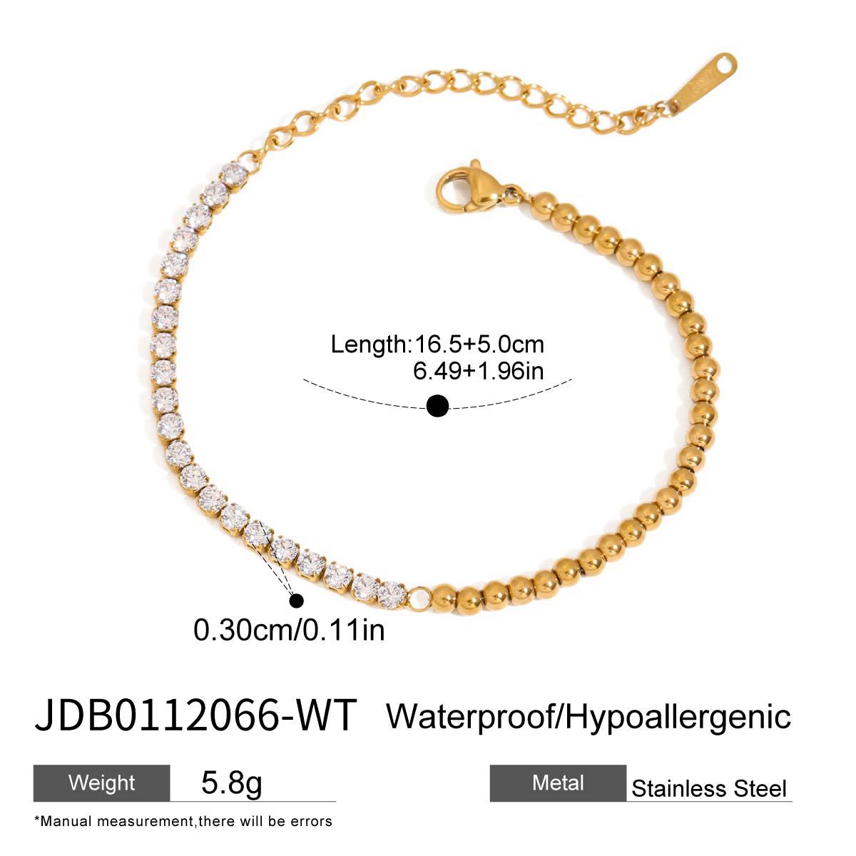 Jiedin European and American stainless steel zircon bracelets stack jewelry and do not fade titanium steel jewelry