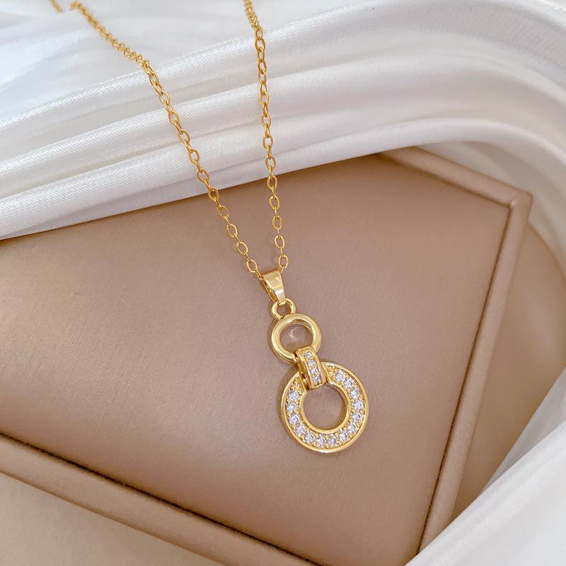White Synthetic Zircon Geometric Jewelry Sets Earrings Necklace for Women