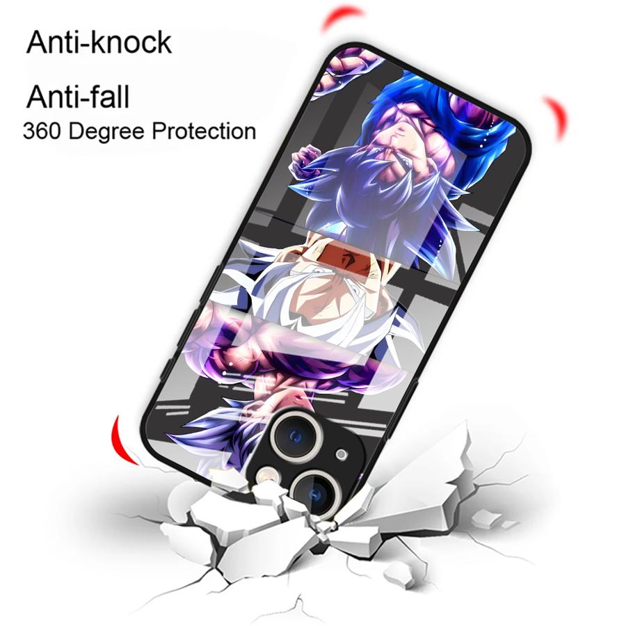 Case for iPhone 17 Pro Max 8 15 Plus 16 11 XR Air 12 14 13 Glass Phone Cover D-ragonS B-allS Goku