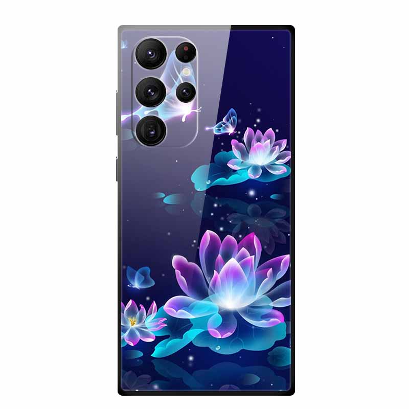 Gehärtetes Glas Case Für Samsung Galaxy S25 Ultra Case S 25 Ultra Hartes Rückseiten Cover Weicher Stoßfänger Für Samsung S23 S22 S24 Ultra Case