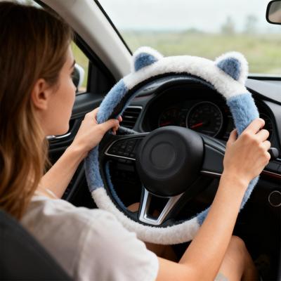 Lenkradbezug 14,9 Zoll Anti-Rutsch Atmungsaktiv Niedlicher Lenkradbezug Für Frauen Für Männer LKW SUV Minivan Limousine LKW