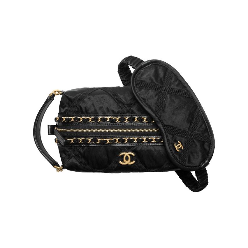 

Chanel Fashion Classic Leather Chain With Eye Mask Satin Toiletry Bag Unisex toiletry bag Black AP2678-B07632-94305 Box(Basic Set+Box)