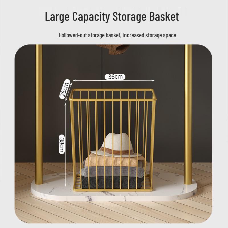 

Freestanding Coat Rack with Marble Base, Indoor Corner Clothes Stand for Bedroom Storage