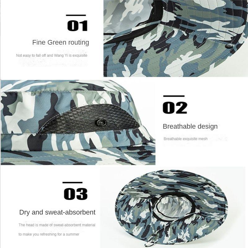 Men's Large Brim Sun Visor Hat Summer Fisherman Hat Straw Hat Enlarged Brim Sun Hat Tourist Fishing Hat Foldable