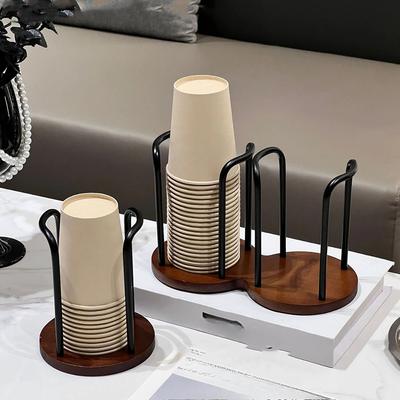 Einwegbecher-Aufbewahrungshalter, Regal, Wasser- und Teetassen, Holzspender mit längerem Stock, Becher-Ausstellungsstand, Organizer-Zubehör