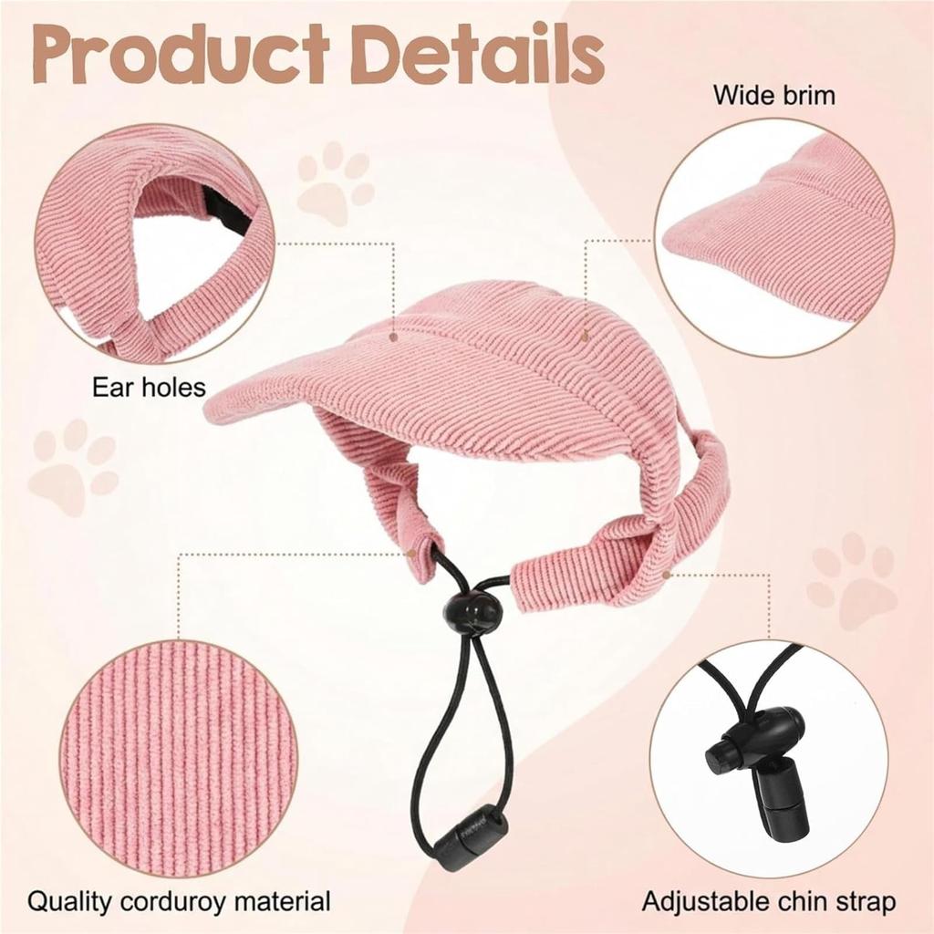 Dog Baseball Hat, Color Sun Visor Hat for Dogs & Cats, Summer & Fall Beach Headwear for Puppies & Kittens, Outdoor Sun Protection