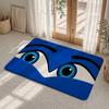 Smiling Eyes Floor Mat Flannel Rug Non Slip Absorbent Soft Washable For Entryway Hallway Bathroom Kitchen Decor