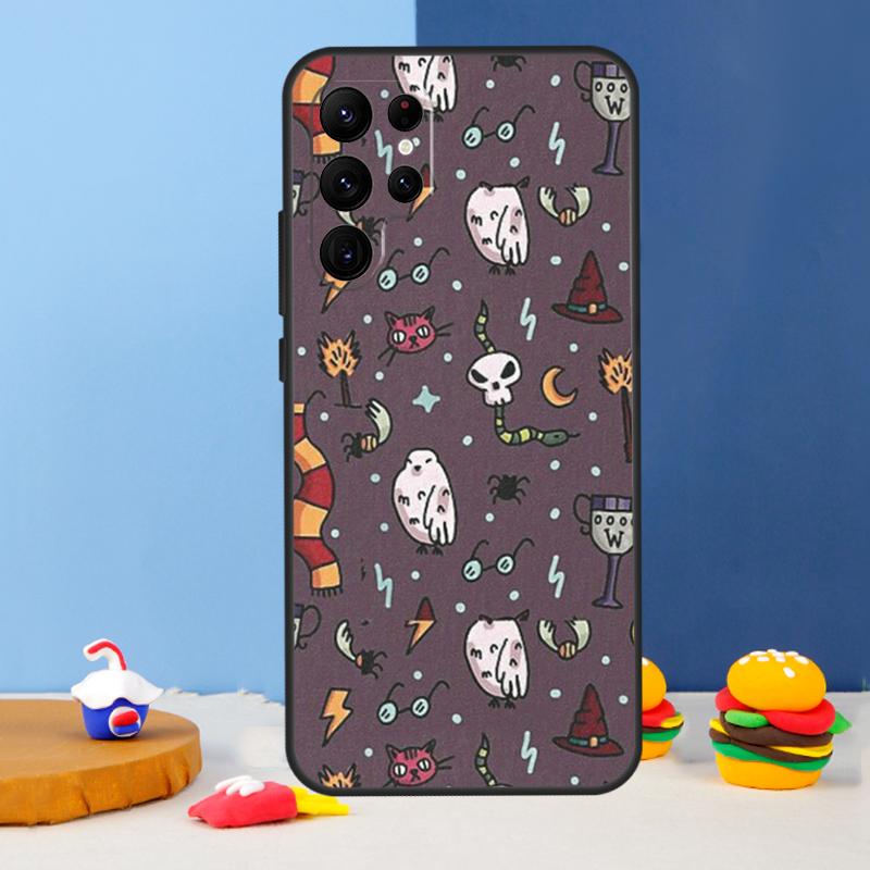 Cartoon Owl Collage Phone Case For Samsung Galaxy S24 S25 Ultra S9 S10 S20 S22 S21 S23 Plus S24 FE Cover Coque