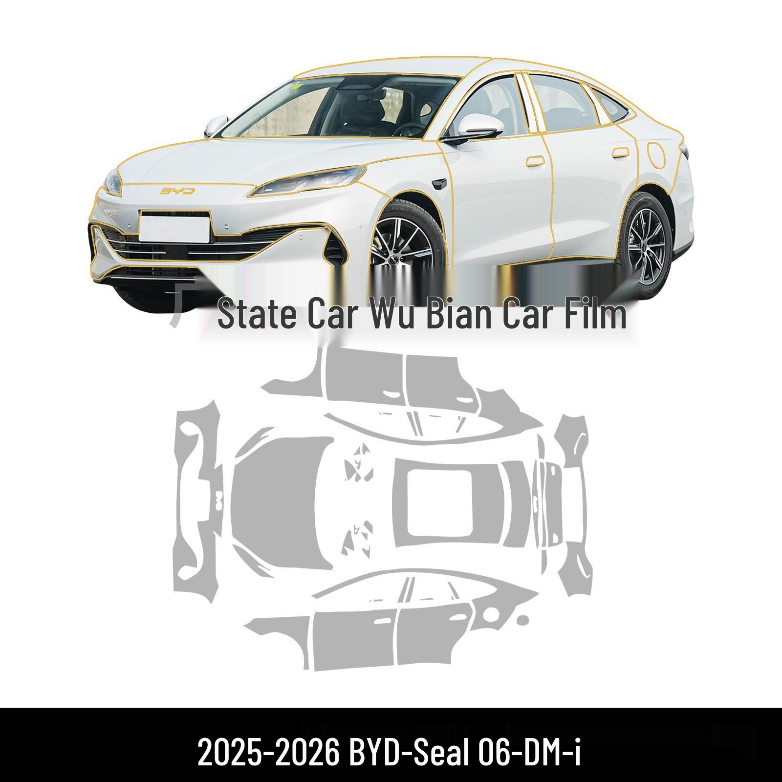 2026 BYD Seal 06-DM-i Pre-cut Self-Healing TPU Matte Car Film 7.5MIL Gloss Car Paint Film