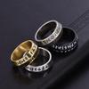 Double Bevel Edge Viking Ring Titanium Steel Norse Rune Band for Men Hand-Forged Edgy Wedding Jewelry Gift Spinner Accessories