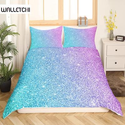 Buntes Glitzer Bettbezug Set Girly Pink Pastell Modern Mädchen Damen Bettbezug Double Queen King Polyester Qulit Cover