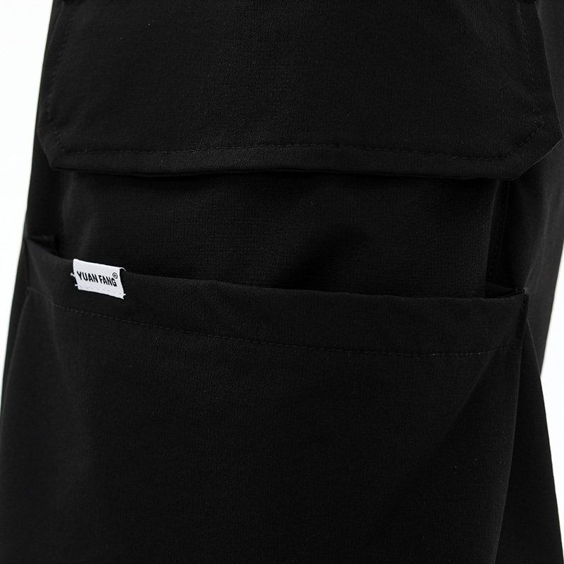 Trendy Vibe Wind Black Casual Shorts Pocket Decoration