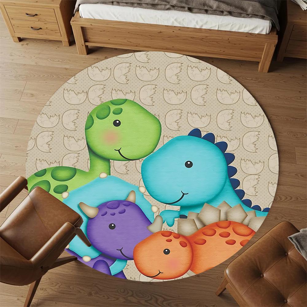 1pc Dinosaur Egg Round Chair mat Area Rug - Non-Slip, Floor Mat for Office, Bedroom, and Indoor Decor c1125357