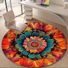 1PC Floral Mandala Office Round Area Rug, Indoor Mat Suitable ForOffice, Under Office Chairs Bedroom Living Room Home Decor, Room Deco, F046