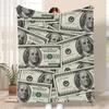 Novelty Dollar Print & Anime & Superhero Throw Blanket, Soft Warm Blanket for Sofa Bed Camping Travel, Unique Home Decor Gift