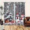 Christmas Snowman Gift Snowflake Pattern Printed Curtains Home Decoration Room Curtain Set Of 2 Made Polyester Washable