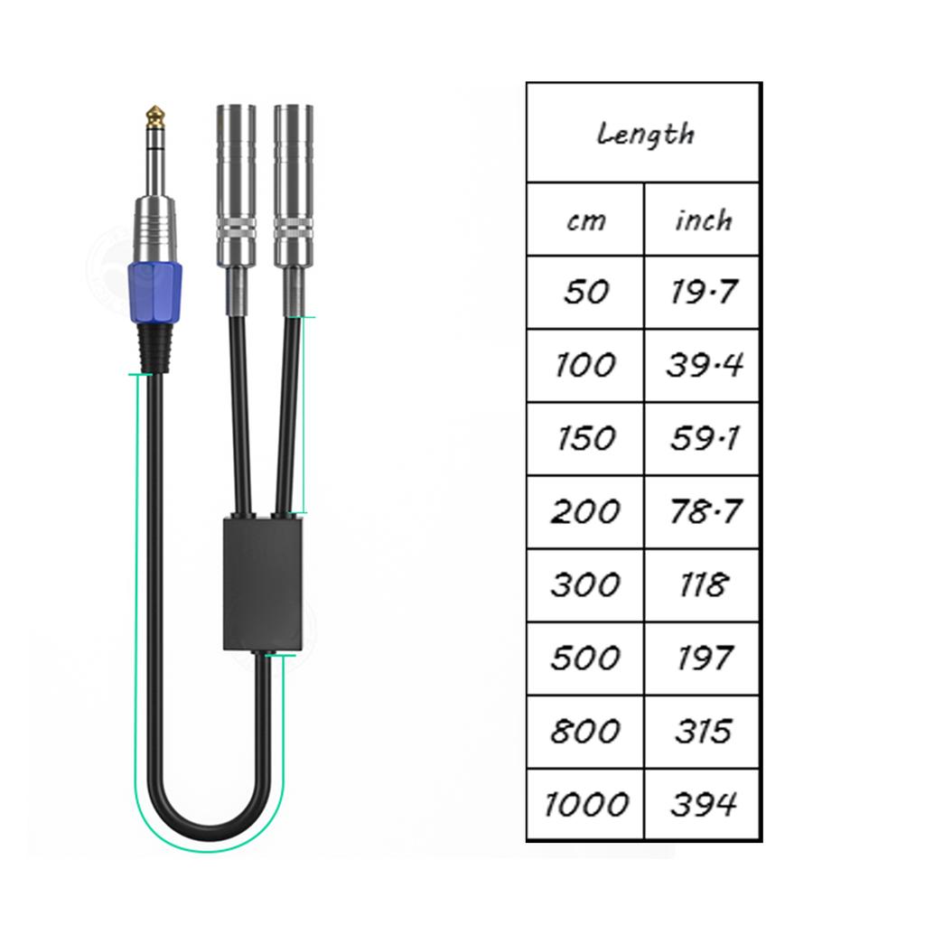 1/4inch Stereo Splitters Y Cable, 6.35mm Male To Double 6.35mm Female Gold Plate Stereo Music Y Splitters