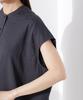 Nano Universe Linen French Sleeve F Anti-Smell Shirt, Women's, 050, Brown, 673-5121302