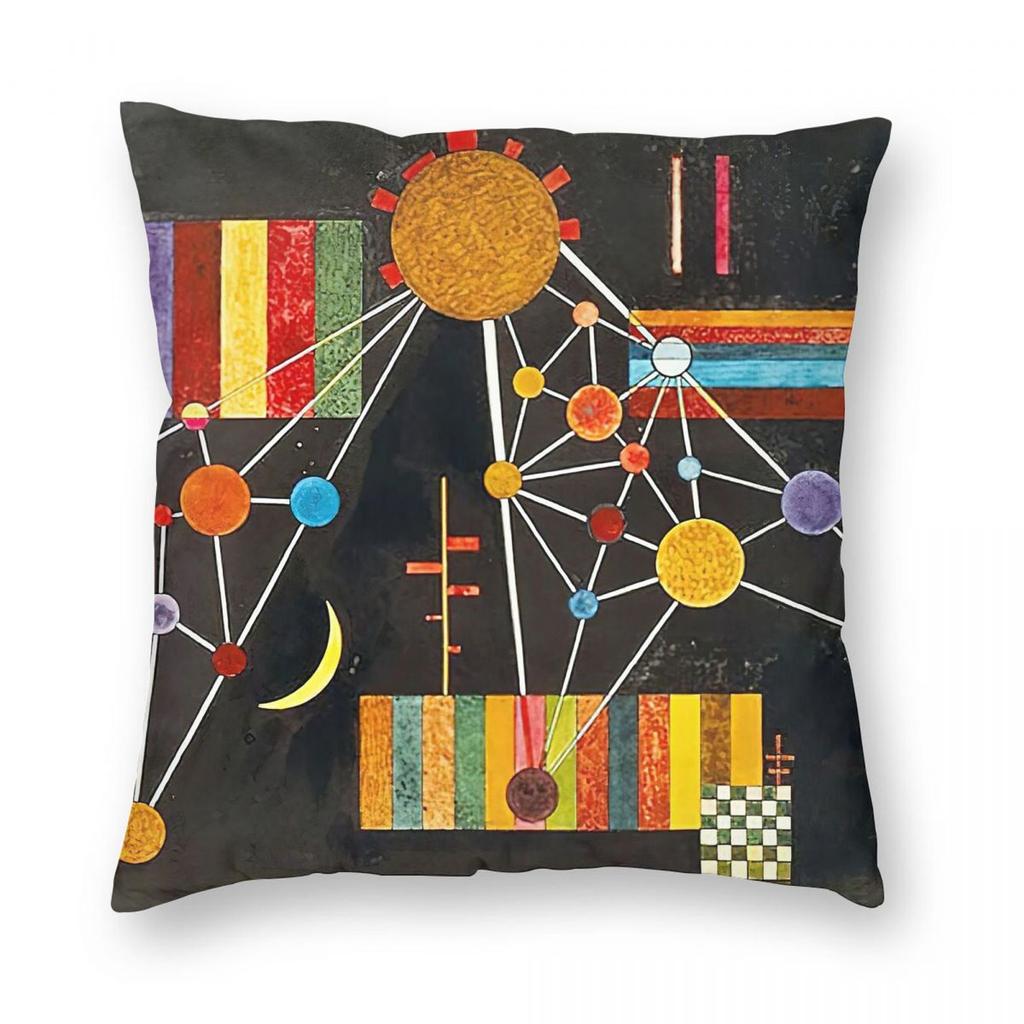 Network Of Above Kandinsky Square Pillowcase Polyester Linen Velvet Creative Zip Decorative Home Cushion Case