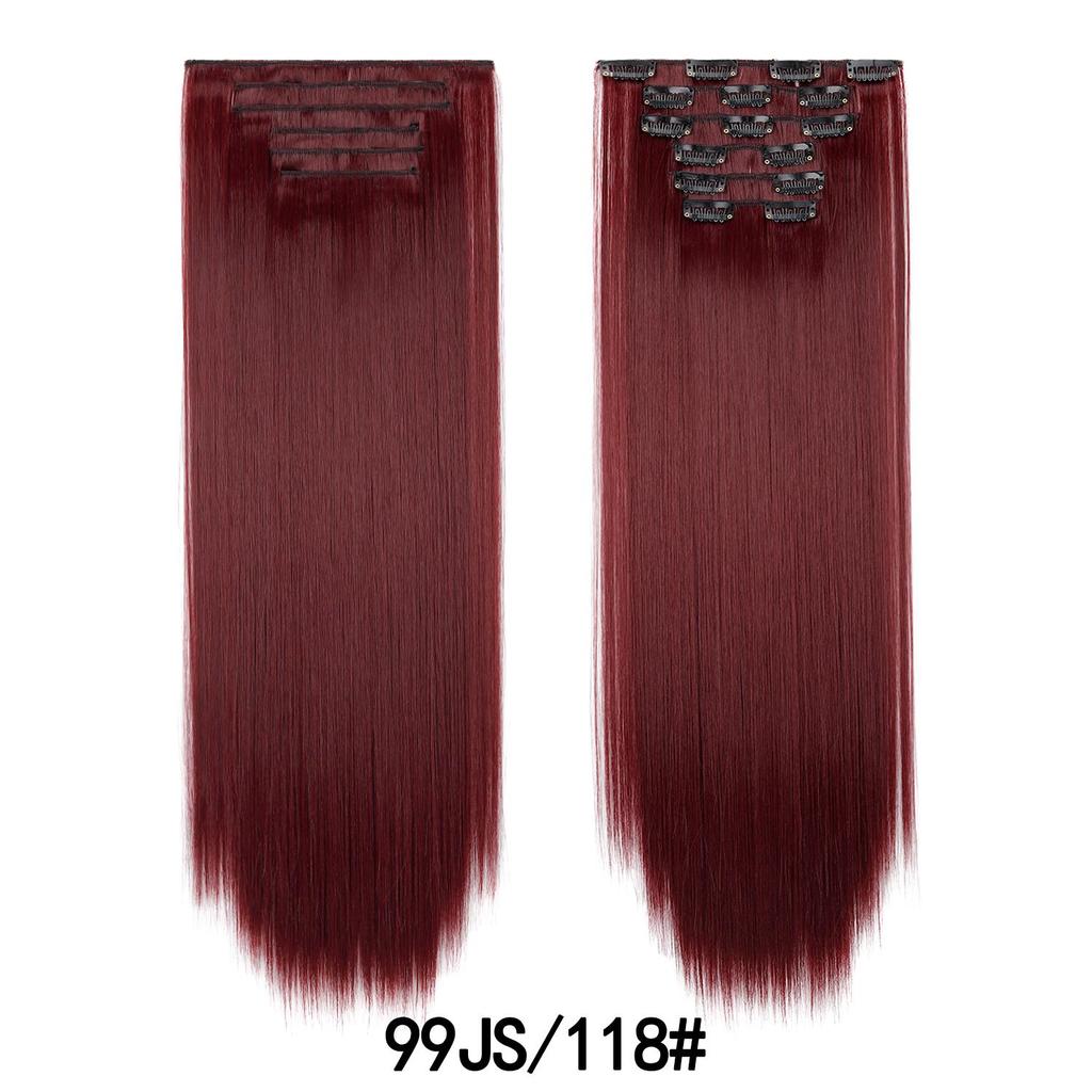 6Pcs/Set Clip-in Hair Extensions Long Straight Hair for Full Head Synthetic Hairpiec for Women Ladies