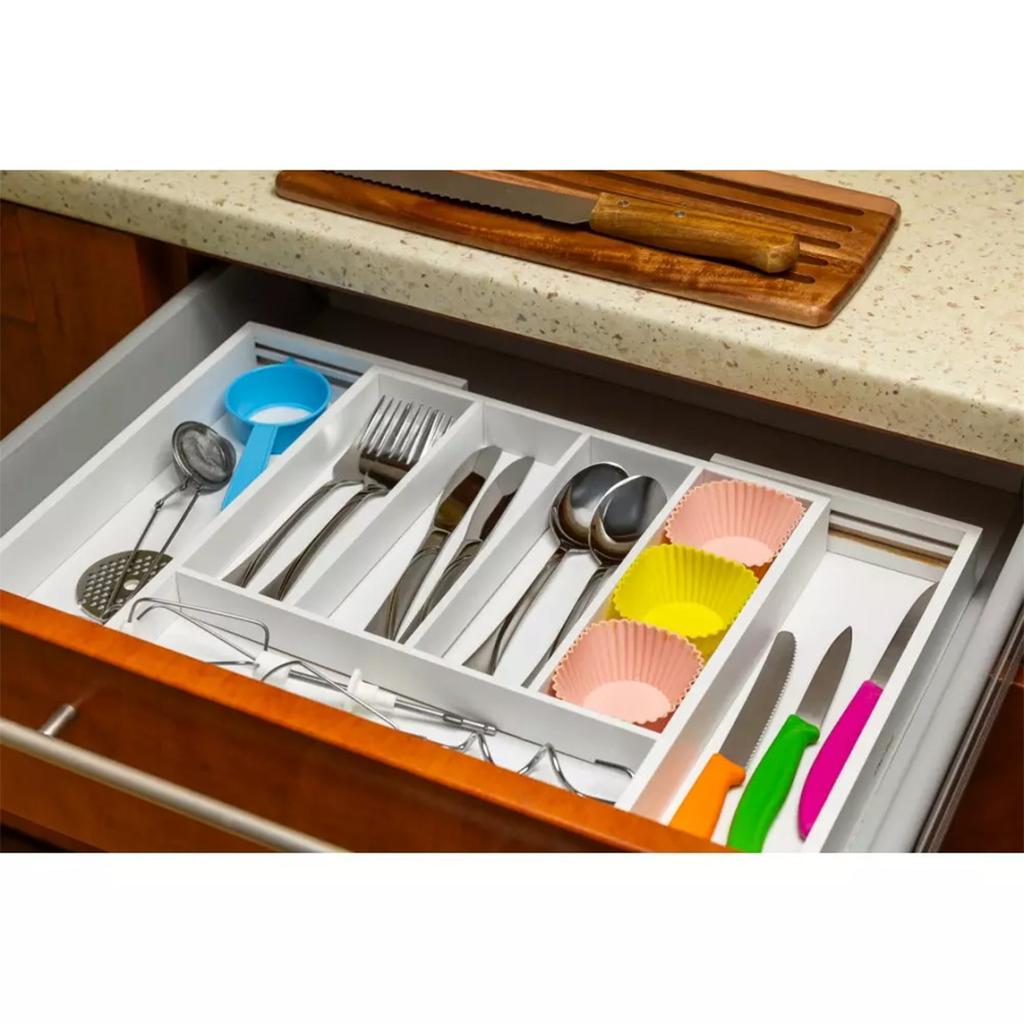 KINGHOFF KH-1746 Bamboo Drawer Organizer White