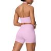 Cross-Border Halter Sports Vest & High-Waist Pocket Yoga Shorts Set