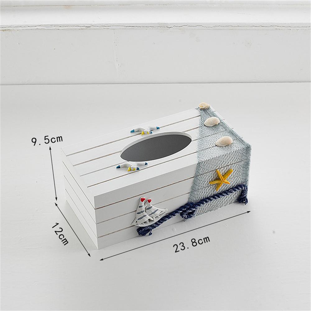 

Коробка для носовых платков деревянная, ресторан морского стиля, 24 см, деревянная доска, декоративная коробка для хранения, держатель для салфеток в гостиной