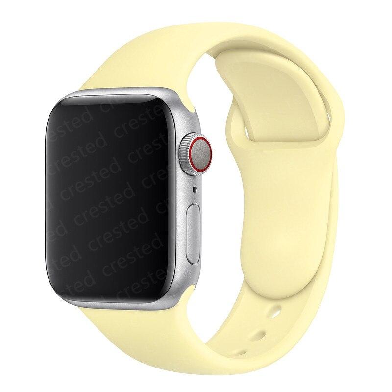 Silicone Strap For Watch Band 44mm 40mm 38mm 42mm Rubber Belt Wristband Bracelet iWatch1 2 3 4 5 Se 6 Band