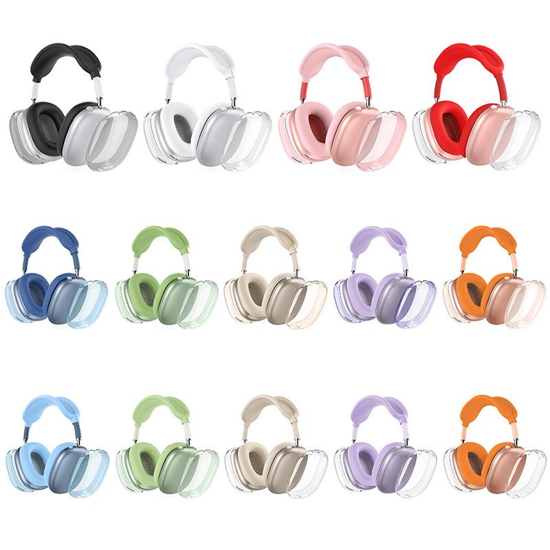 4-in-1 Protective Case Set for AirPods Max 1/2 - Clear Earcups + Silicone Headband and Earpads
