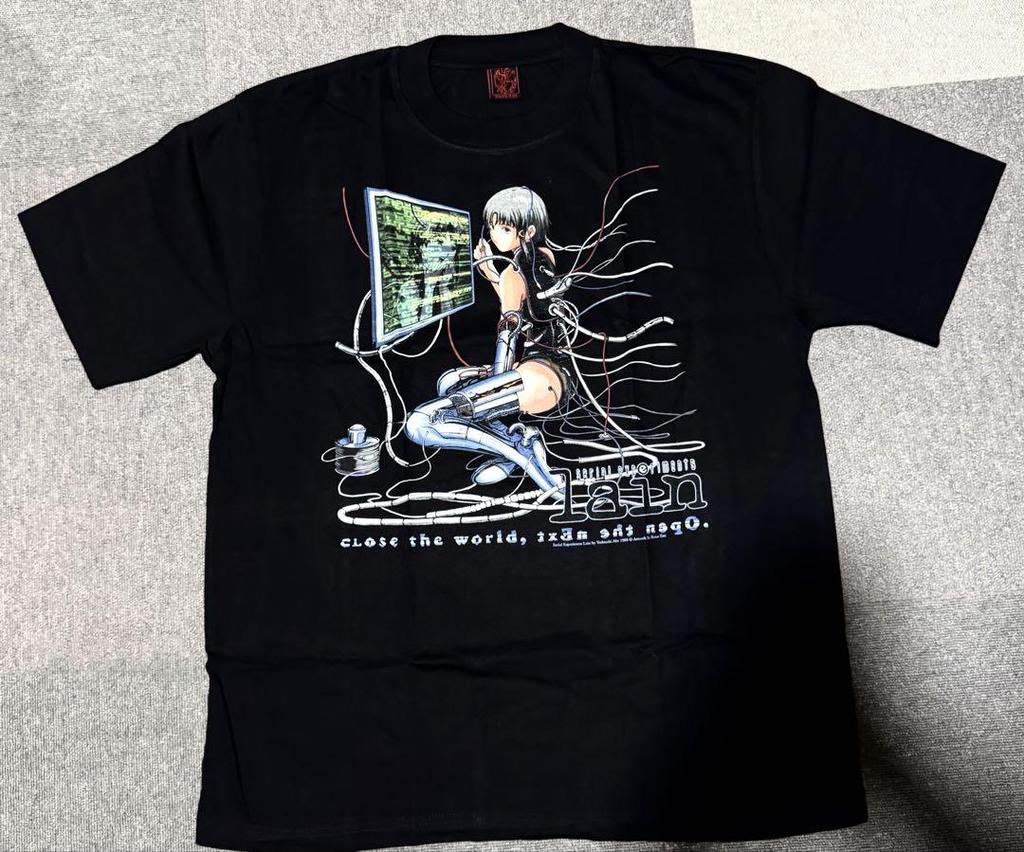 [USED] serial experiments lain T-shirt black XL Sorayama