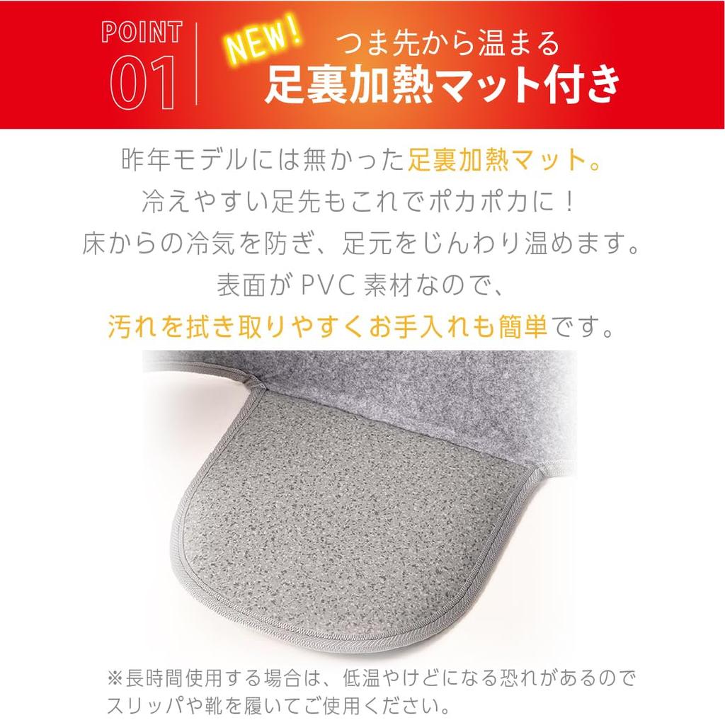 LITHON Rullende Kotatsu Fotvarmer Panelvarmer Skrivebordsvarmer Fotvarmer Varmer føttene dine på ca. 30 sekunder Fotvarmematte som varmer fra tærne dine