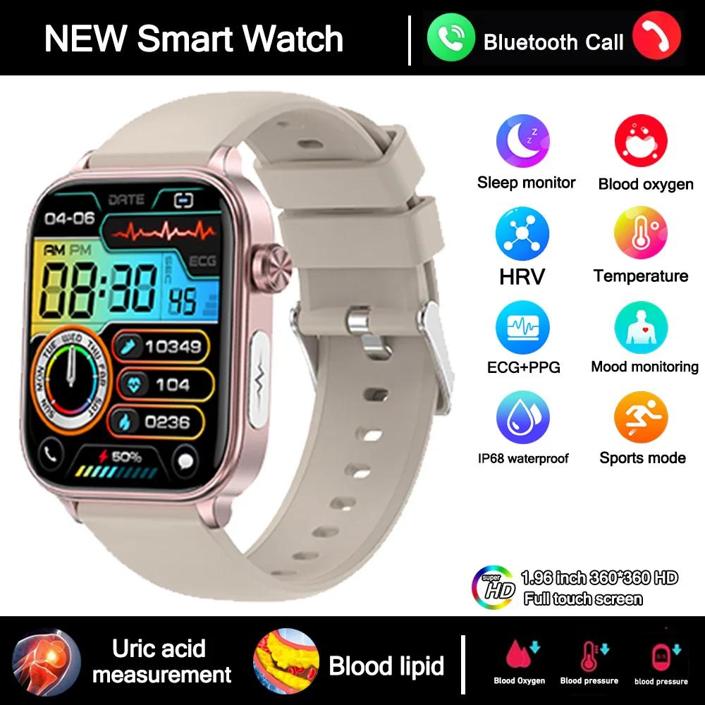 

Smart Watch Diagnosis Blood Lipids Uric Acid Blood Pressure Smartwatch Men ECG+PPG Voice Bluetooth Call Health Watch