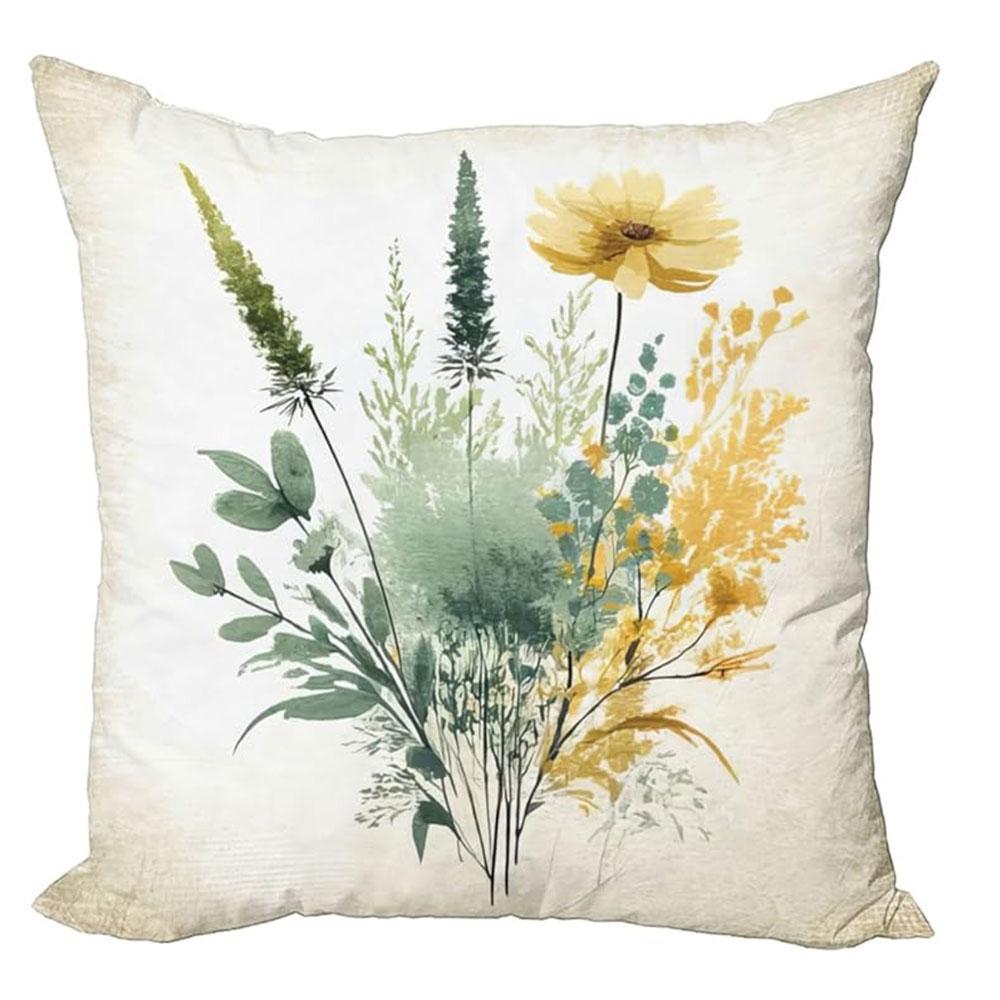 Aquarell Gänseblümchen Ländliche Kissenbezüge Schlafzimmer Wohnzimmer Sofa Heimdekor Polyester Kissenbezug mit Reißverschluss