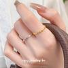 Cui Yan S925 Sterling Silver Korean Style Square Thin Band Ring for Women - Simple, Versatile, Stackable, Openable Design