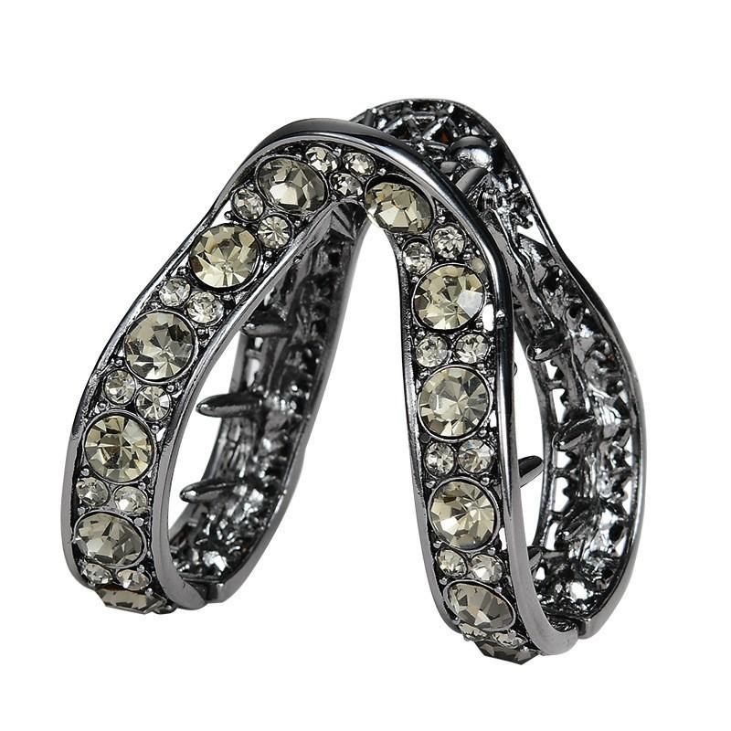 

Модная заколка для волос с бриллиантовыми гвоздиками, аксессуар для укладки волос, полный набор заколок для волос для женщин чёрный