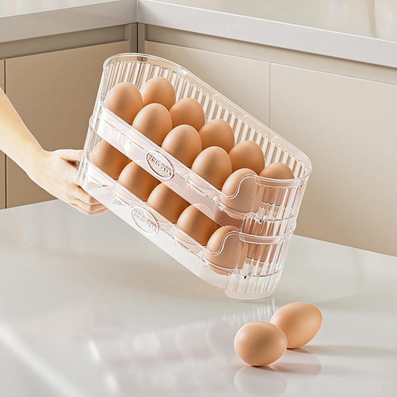1/2/3Pcs Refrigerator Egg Storage Box Fridge Egg Holder Case Space-Saving Egg Organizer Container Kitchen Desk Organizer 10 Grid