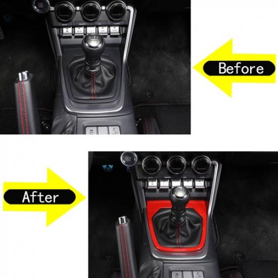 ABS Red Inner Gear Shift Box Panel Cover Trim For Toyota 86/Subaru BRZ