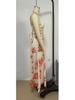 Summer 2025 European & American Vacation Style Backless Print Long Suspender Dress