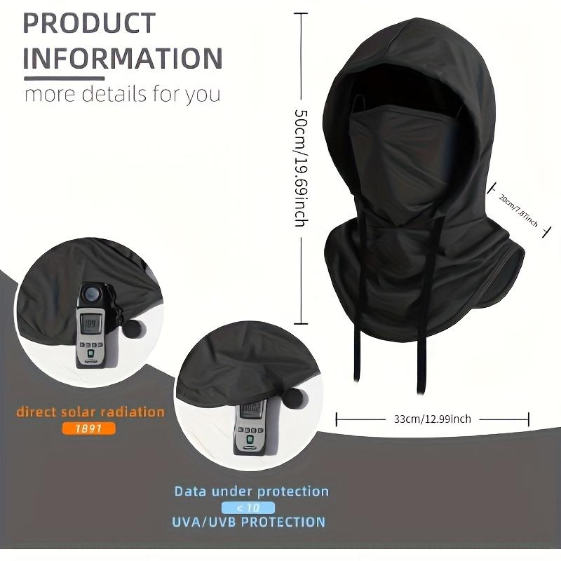 1pc Summer Balaclava Full Face Mask Sun Protection UV Blocking Fishing Cycling Outdoor Sports Hood for Men Polyester 100. Knit Fabri