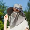 Wide Brim Sunshade Sun Hat Breathable Face Cover Women Picking Tea Hat Lightweight UV Protection Neck Flap Hat