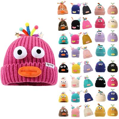 Student's New Cold Hat Cute Funny Ugly Fish Hat for Children Warm and Thick Ear Protection Wool Hat for Autumn and Winter