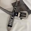 Rhinestone Waist Belt for Dress Adjustable Pin Buckle Waist Belt Shinning Rhinestone Wide Waist Belt Ladies Skirt Belt