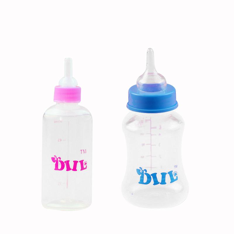 Newborn Pet Feeding Bottle Kit Puppy Cat Milk Bottle Multi-nipple Soft Mouth Bottle with Bottle Brush with Silicone Nipple