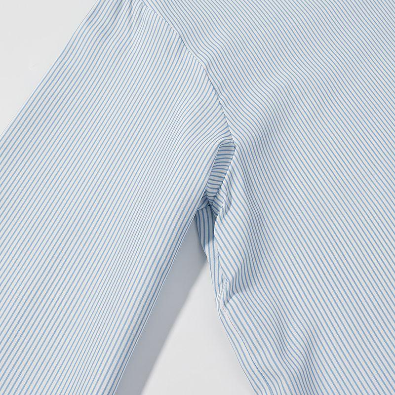 Kaslead New Women clothes Western Style Fashion Multicolor Stripe Shirts Top Casual Trousers Set