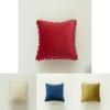 Luxurious Modern Minimalist Dutch Velvet Cushion Cover With Pom-pom Edges Nordic Style