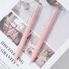 Quick-Drying 0.5mm Black Gel Pen with White Brush Tip - Ideal for Students