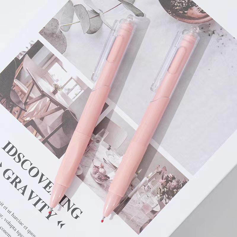 Quick-Drying 0.5mm Black Gel Pen with White Brush Tip - Ideal for Students