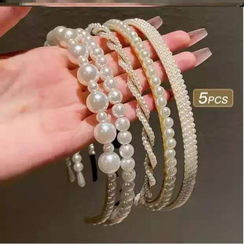 1/3/5/7/8 Pcs New Pearl Headband All-match face wash headband Hair Accessories for Women